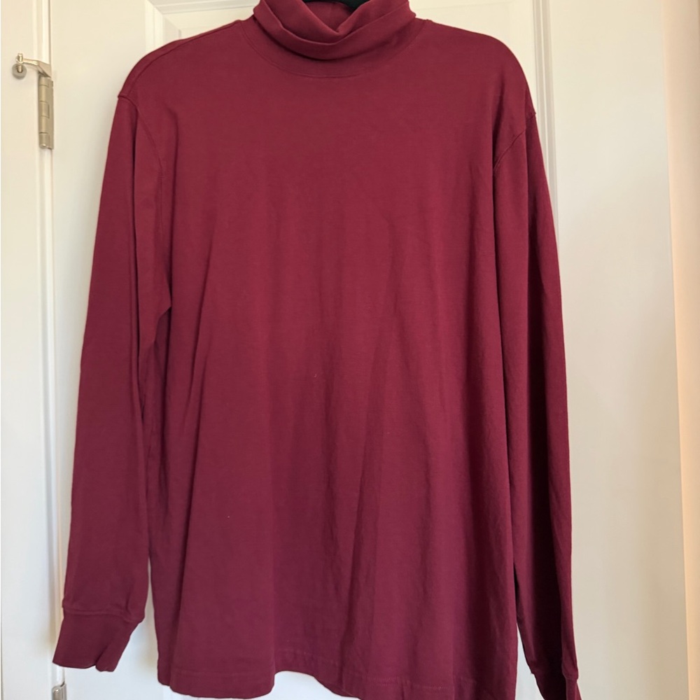Lands' End Men's Burgundy Turtleneck Shirt
